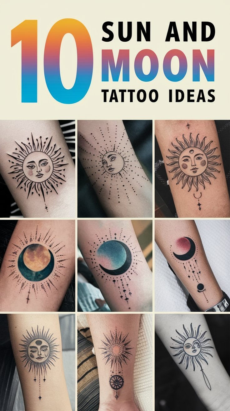 10 Sun and Moon Tattoo Ideas to Represent the Balance of Life