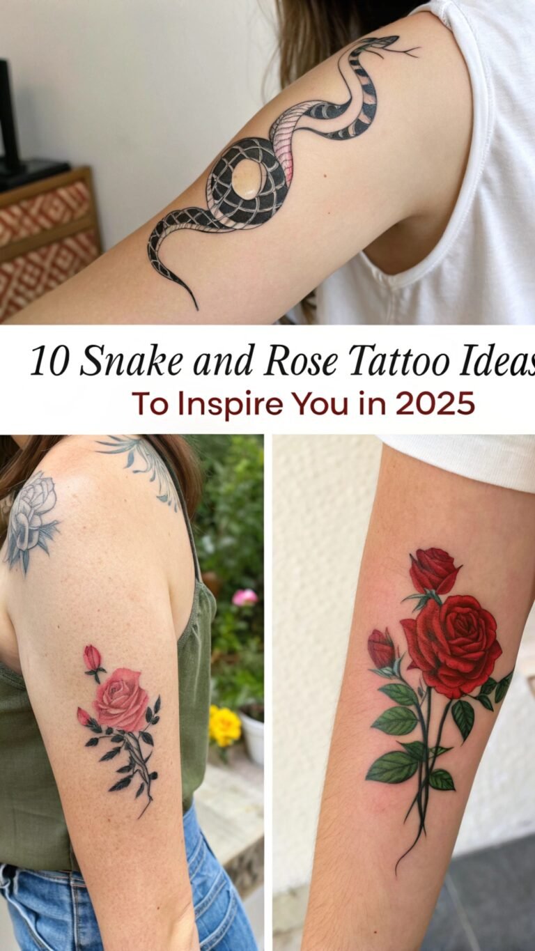10 Snake and Rose Tattoo Ideas to Inspire You in 2025